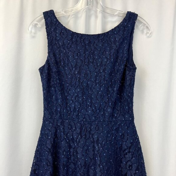 Speechless Women’s Sleeveless Fit Flare Lace Dress Back Zip Navy 5 Juniors - Picture 2 of 9